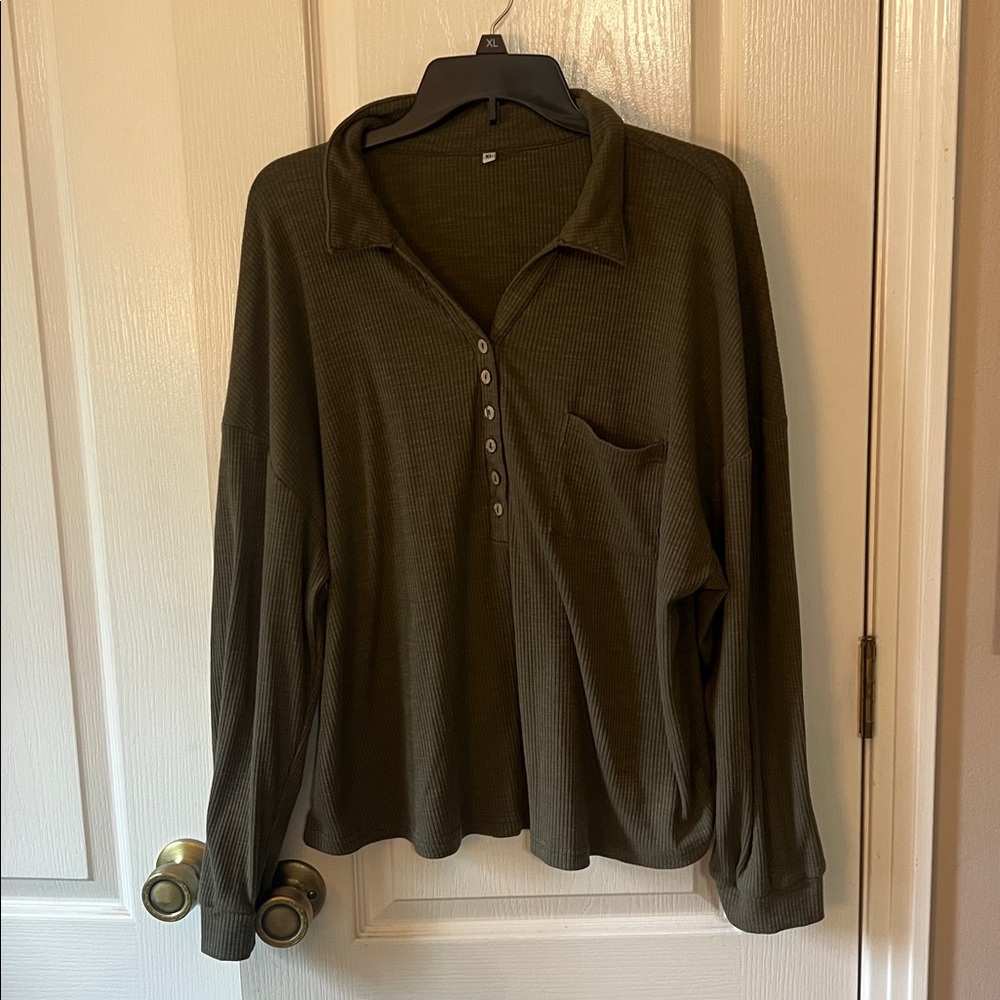 Green Ribbed Shirt